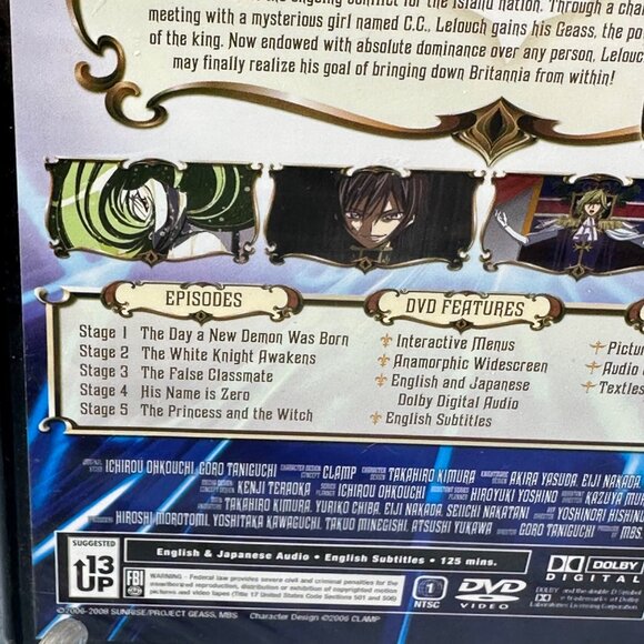 Bandai Entertainment Code Geass: Lelouch Of The Rebellion Season 1 DVD Anime New - Picture 5 of 8